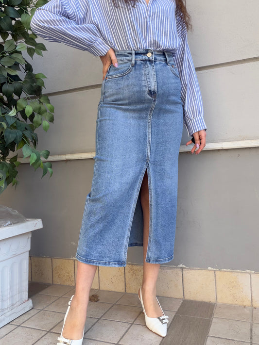 Gonna longuette denim