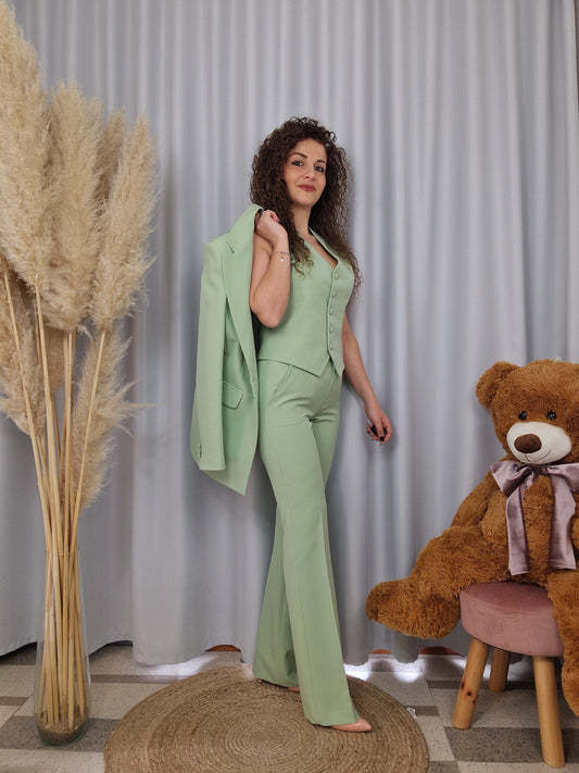Tailleur 3 pezzi verde