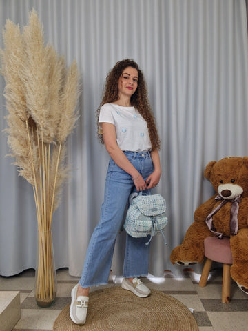 Jeans gamba larga