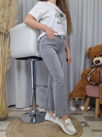 Jeans trombetta grigio