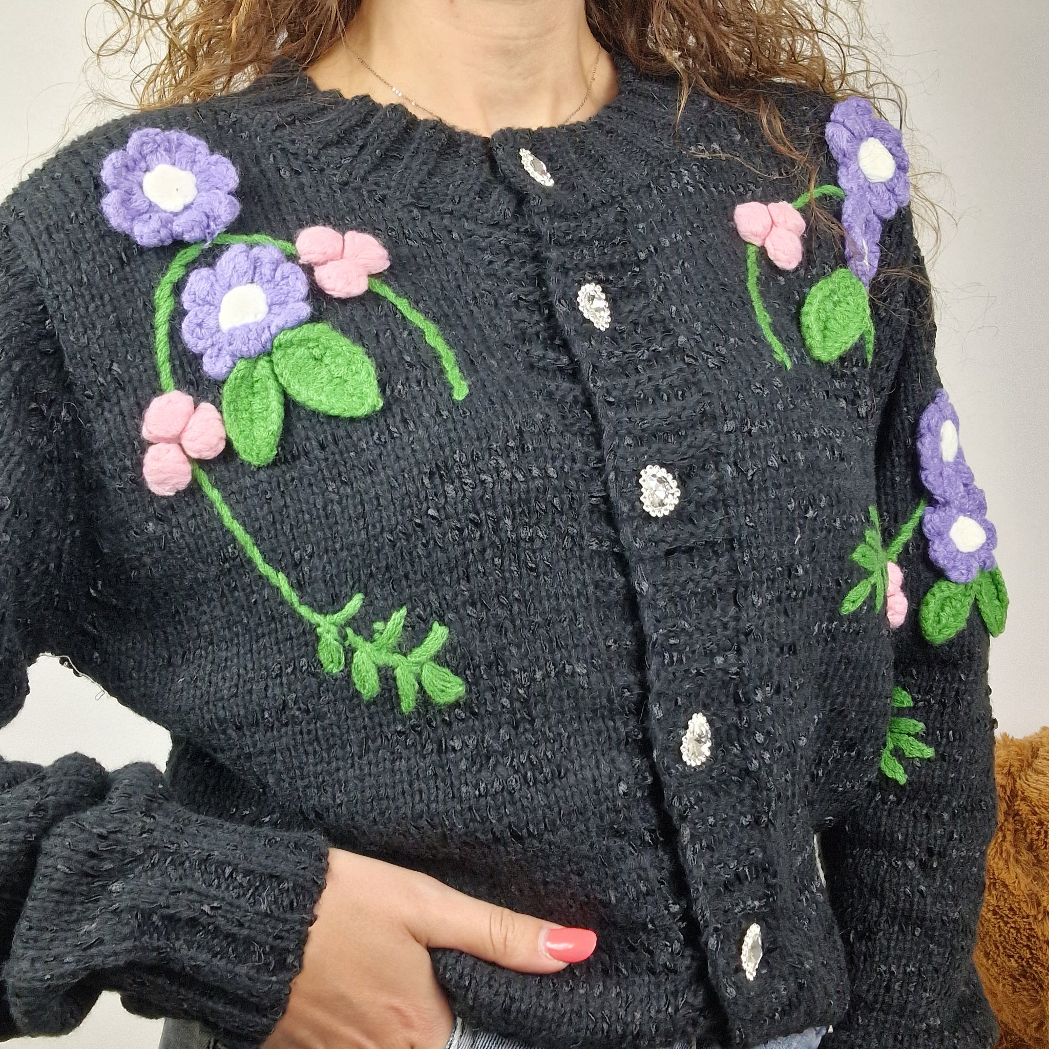 Cardigan fiori