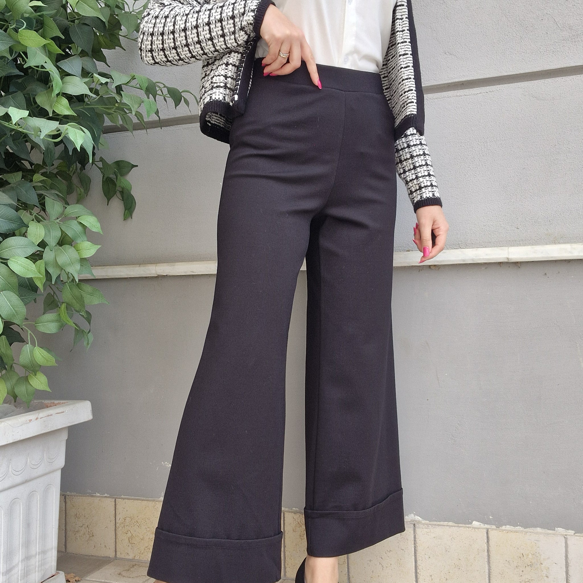 Pantalone gamba larga Nero