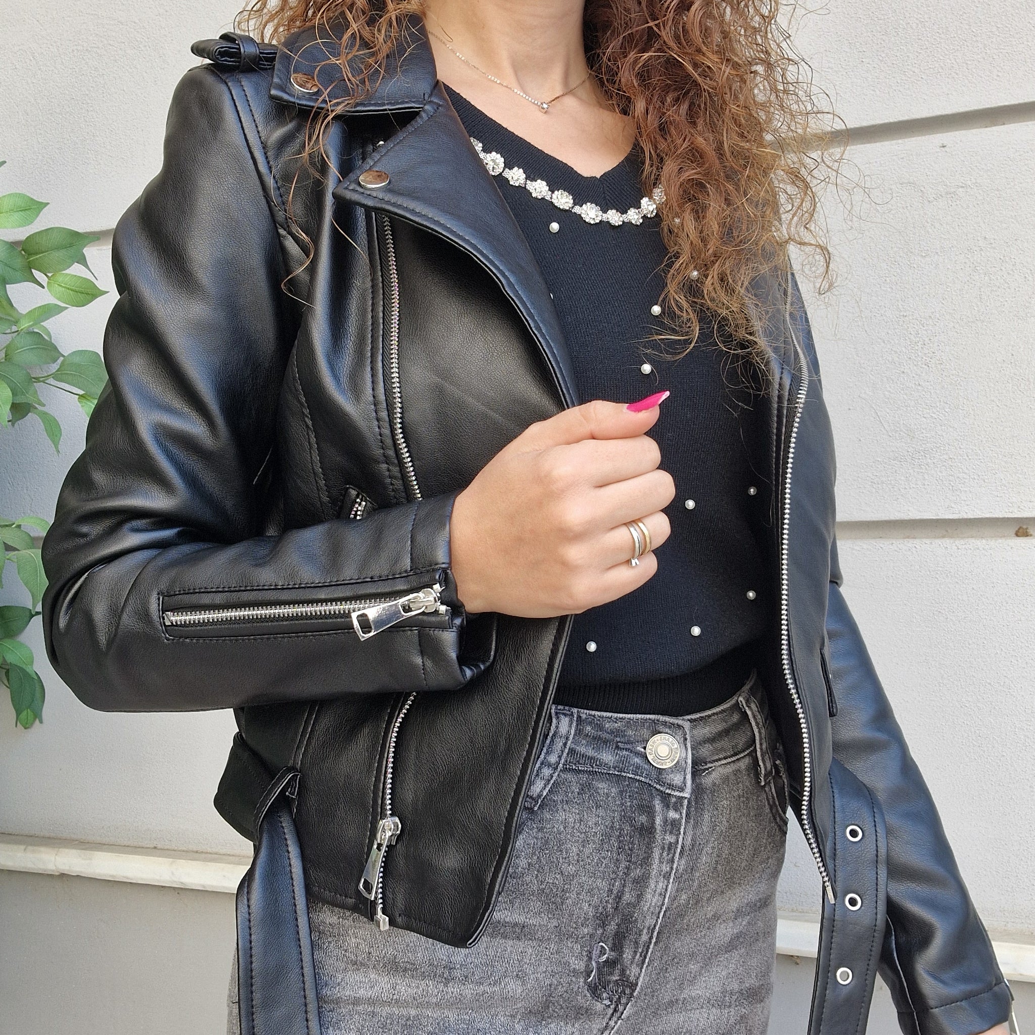 Chiodo ecopelle Nero