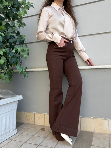Jeans zampa marrone