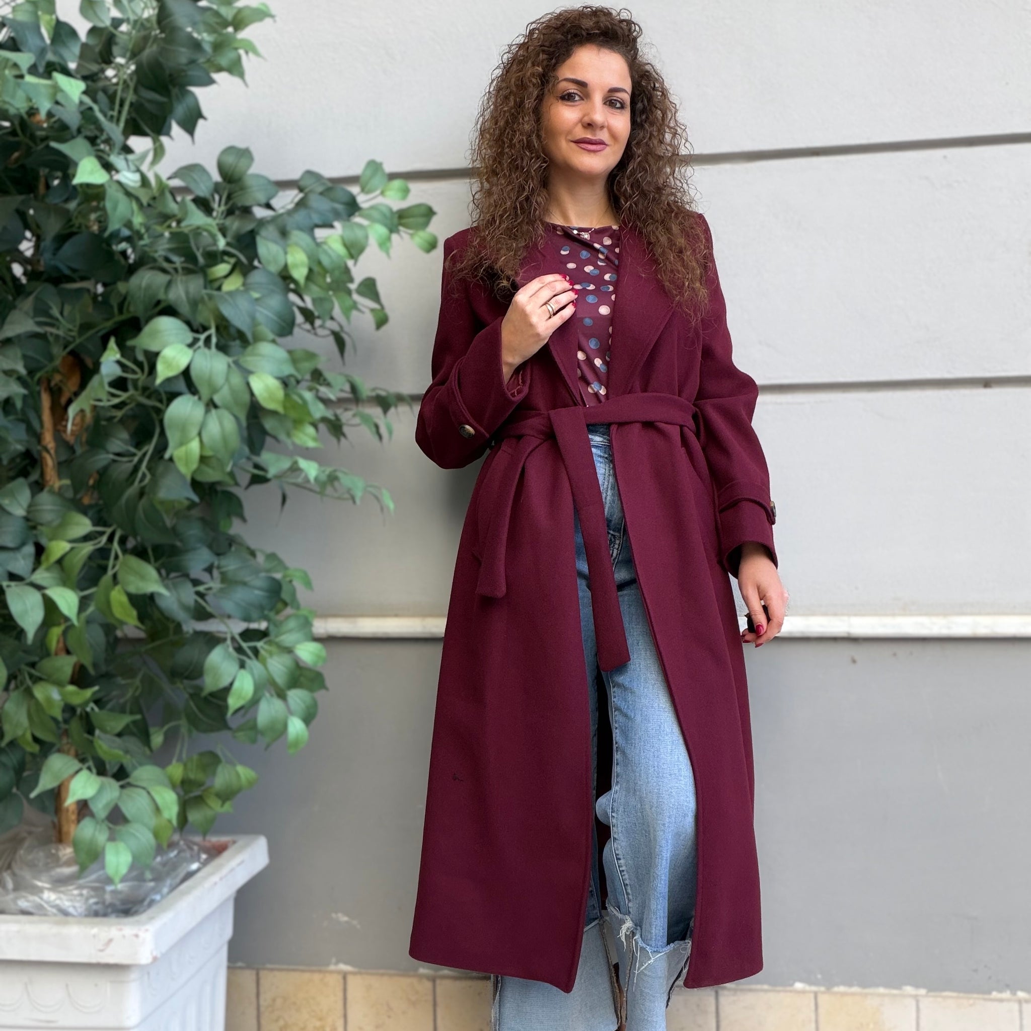 Cappotto con cintura