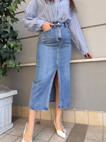 Gonna longuette denim