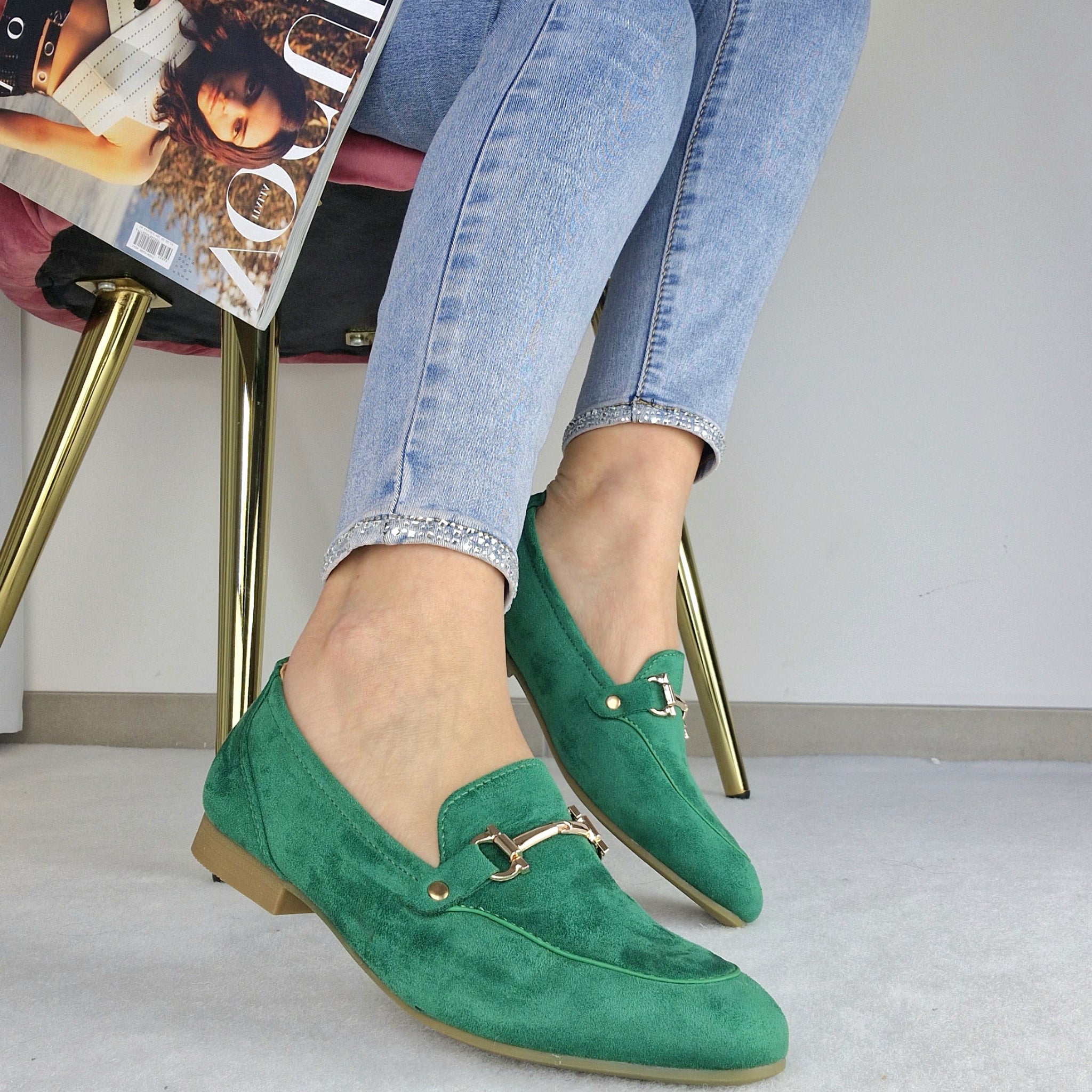 Mocassino scamosciato Verde